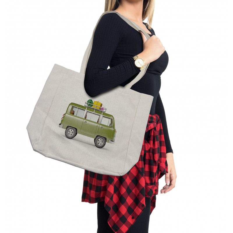 Retro Safari Van Africa Shopping Bag