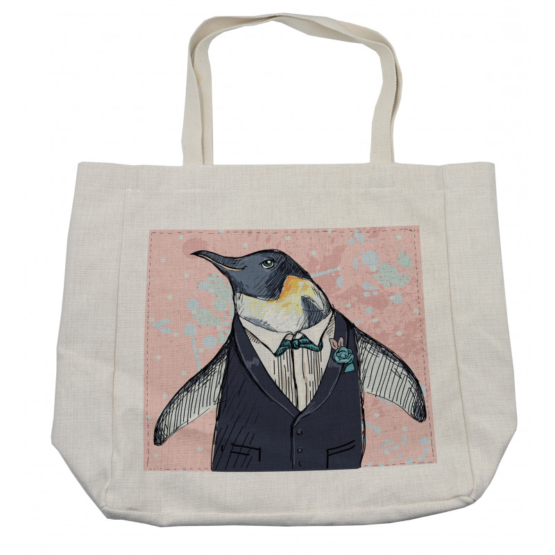 Funny Gentleman Penguin Shopping Bag