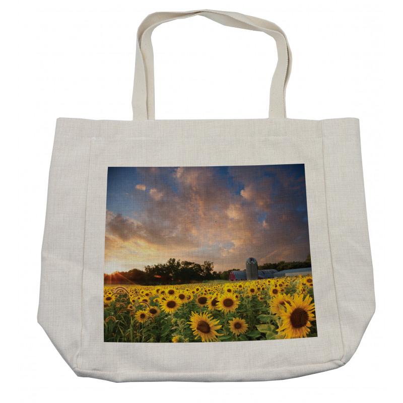 Sunflower Field Sky Shopping Bag