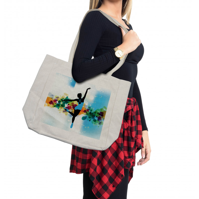 Dancer on Abstract Backdrop Shopping Bag