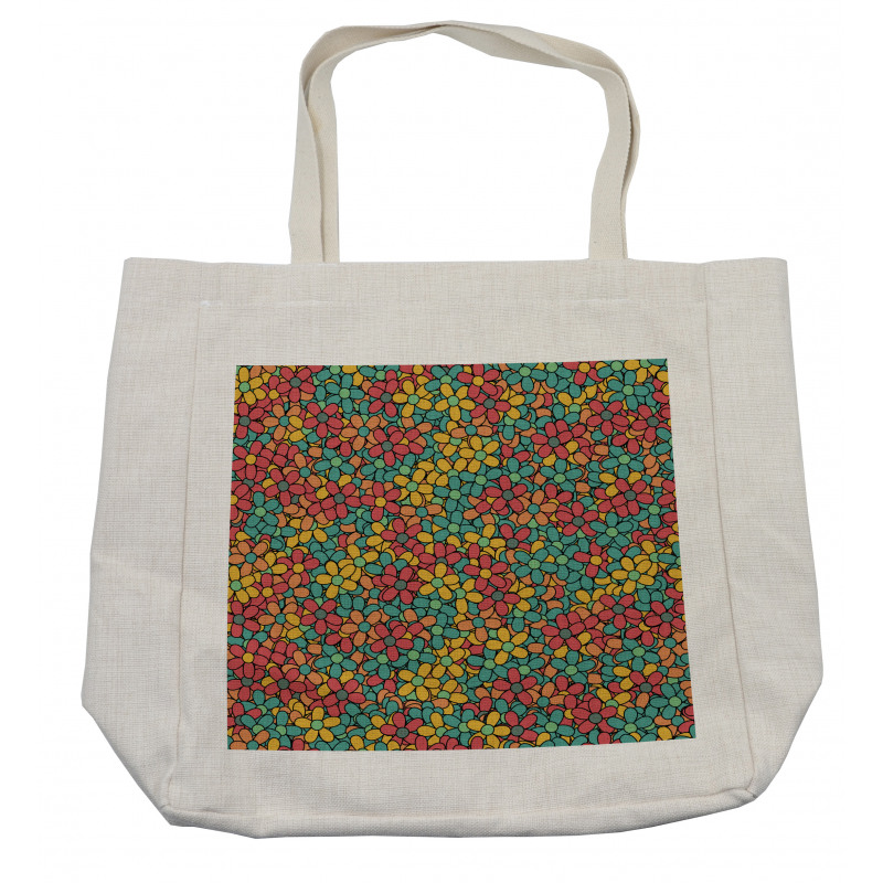 Retro Colored Doodle Shopping Bag