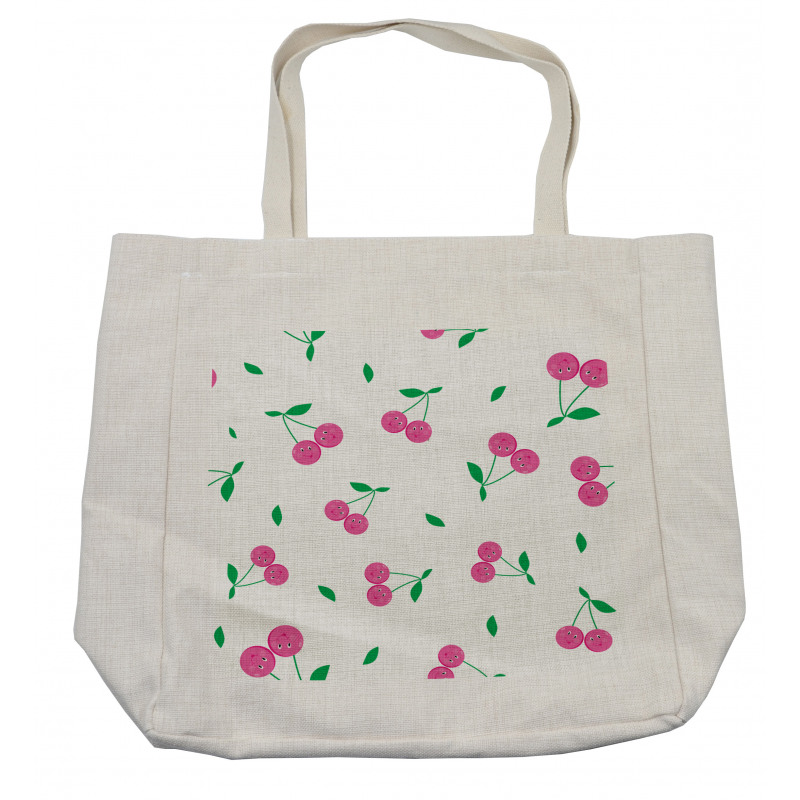 Cherries with Smiling Faces Shopping Bag