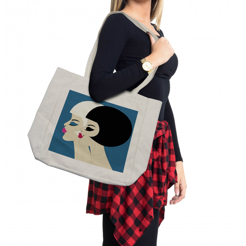 Bob Haircut Twin Ladies Shopping Bag