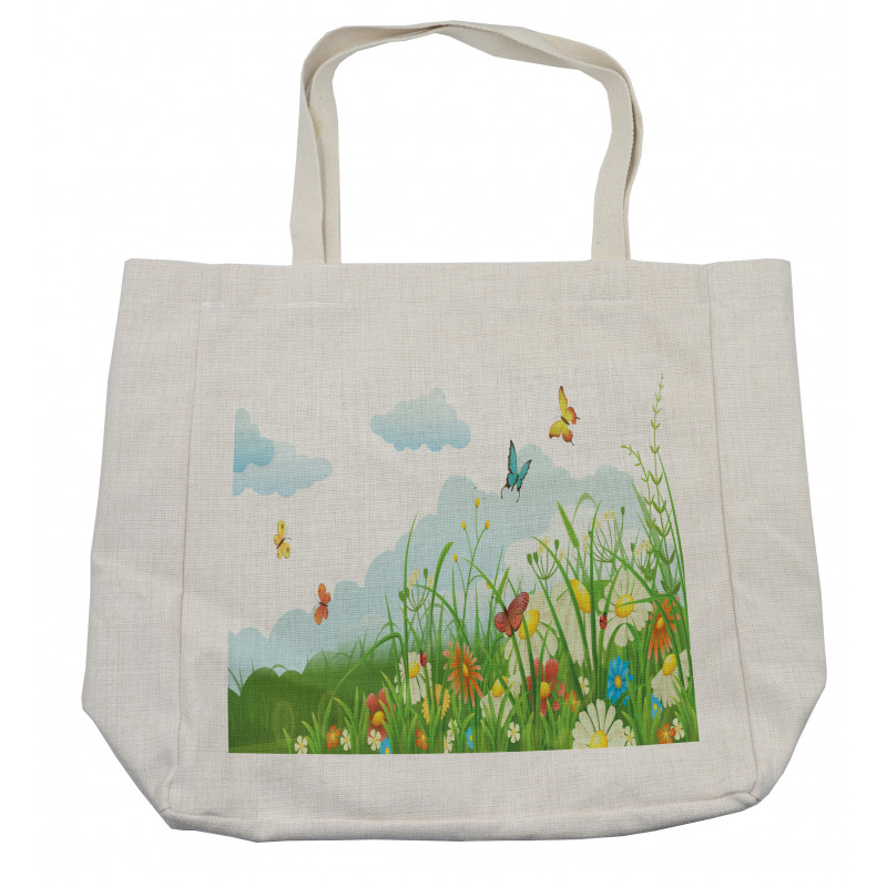 Clouds with Spring Meadow Shopping Bag