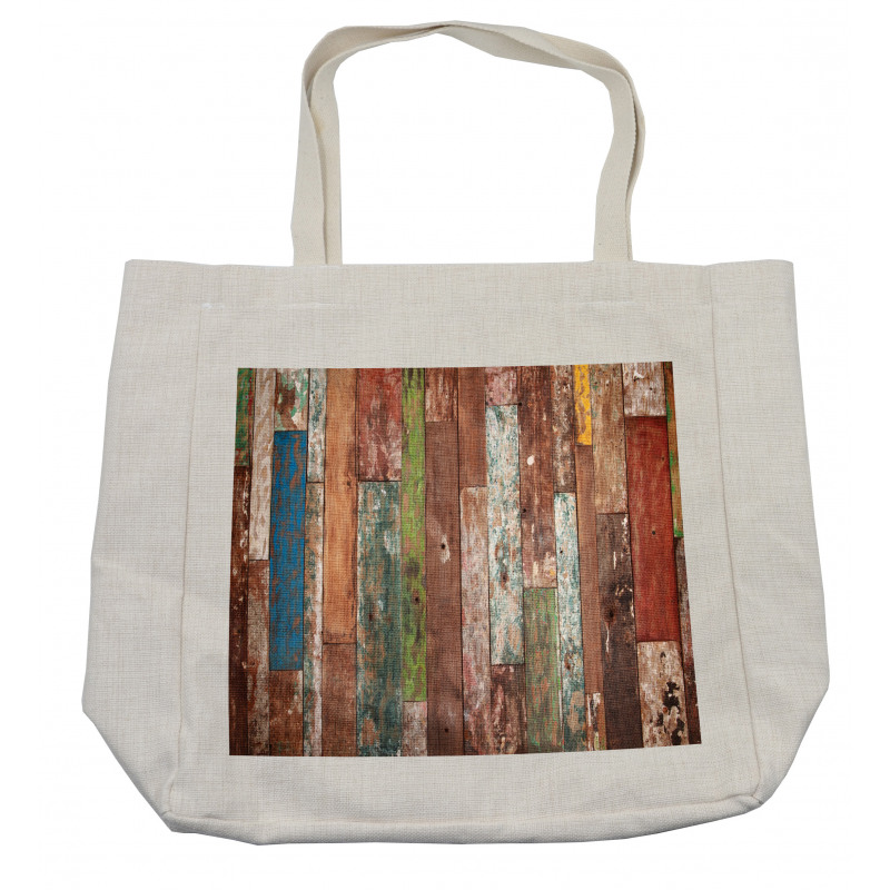 Grunge Style Planks Design Shopping Bag