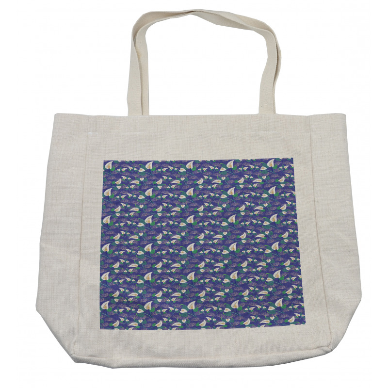 Peacock Tail Outlined Motif Shopping Bag