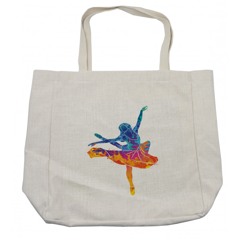 Colorful Ballerina Girl Pose Shopping Bag