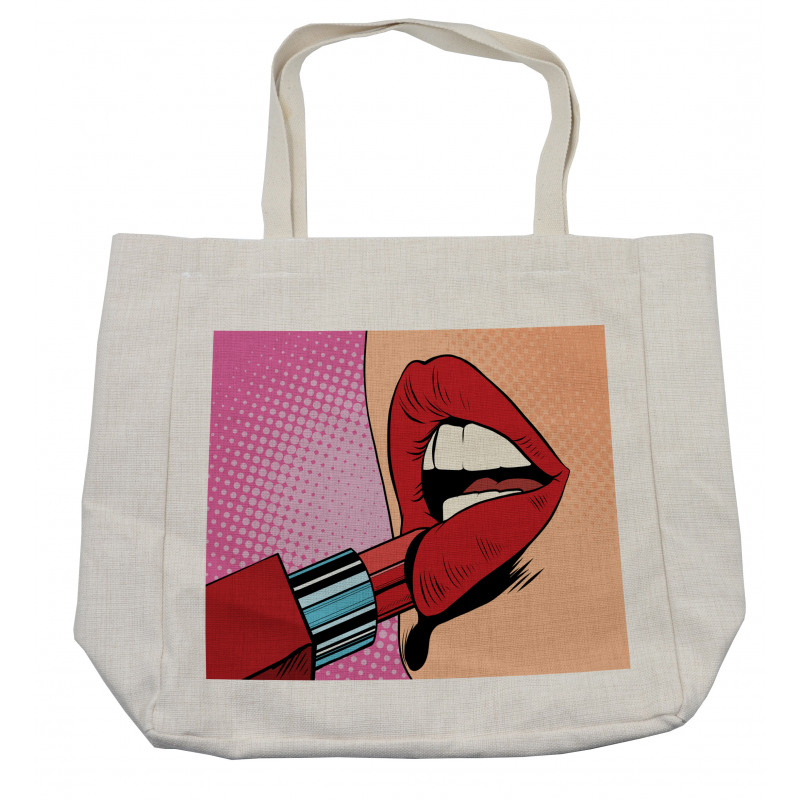 Halftone Comic Pop Art Girl Shopping Bag