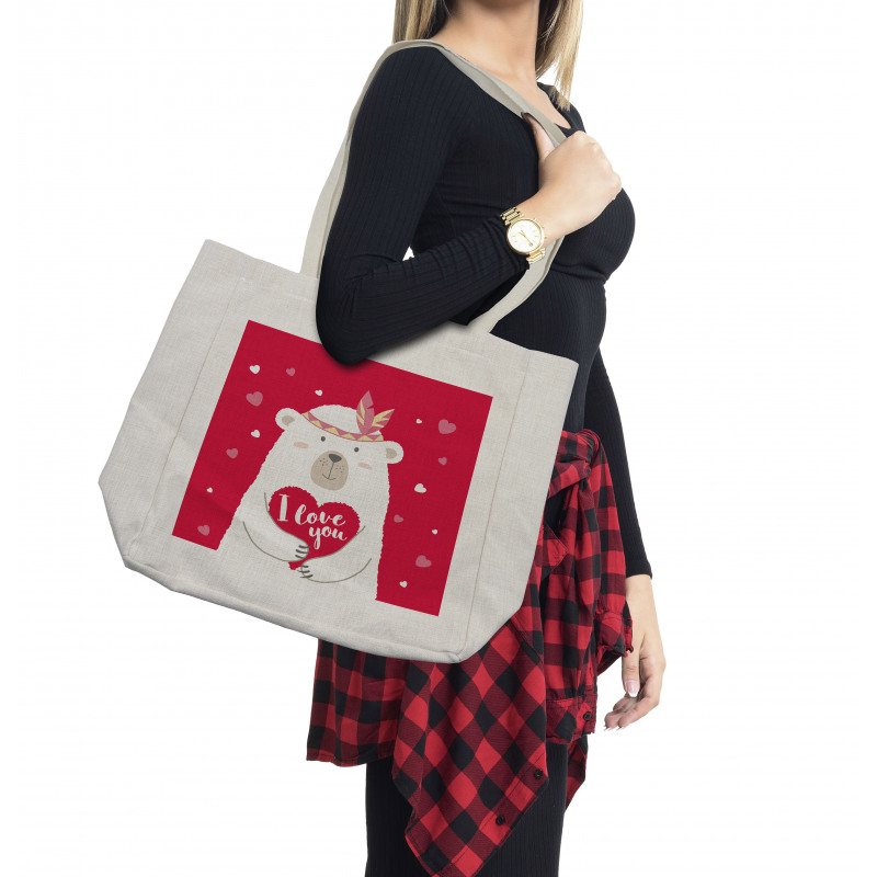 Bear Holding a Heart Shopping Bag