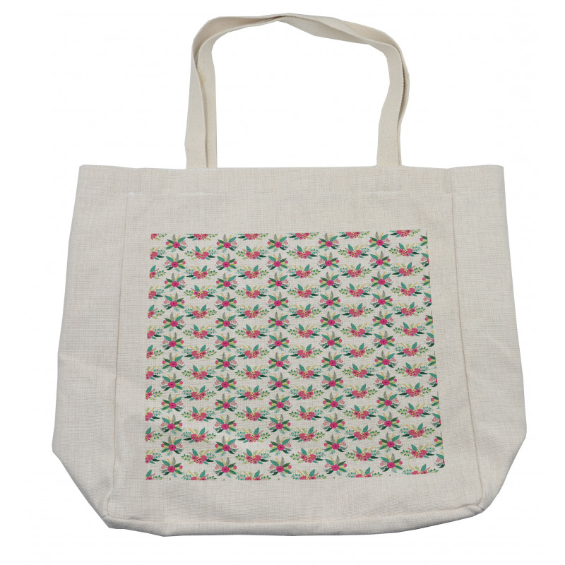 Vintage Rustic Flowers Shopping Bag