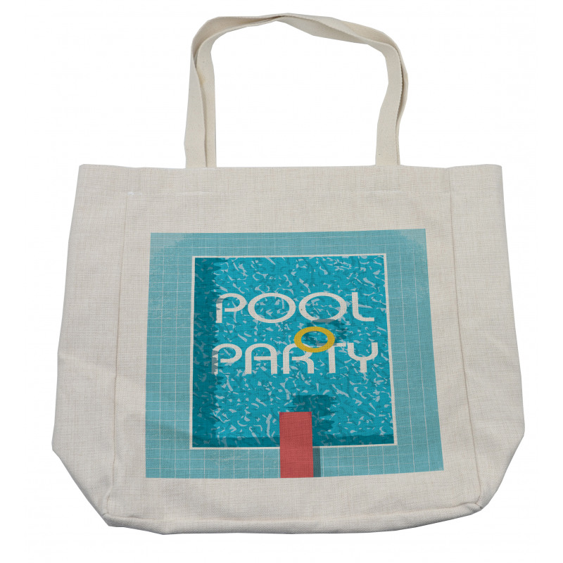 Retro Art Swimming Pool Shopping Bag