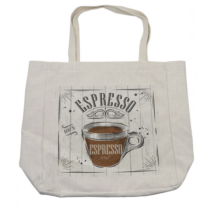 Caffeine Theme with Motifs Shopping Bag