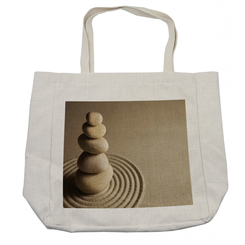 Balancing Stones on Sand Theme Shopping Bag