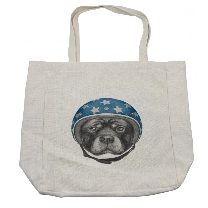 Dog in a Hard Hat Sketch Shopping Bag