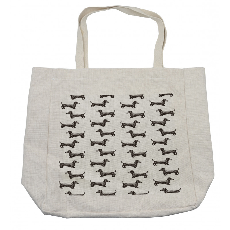 Dogs Pattern Lines Shopping Bag