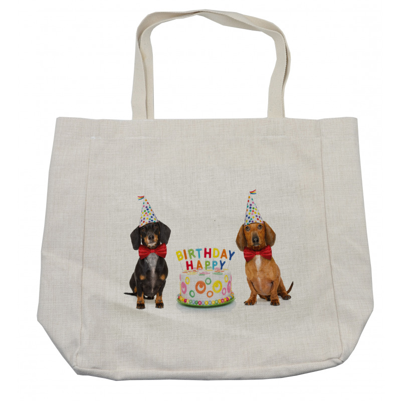 Dogs Happy Birthday Cake Shopping Bag