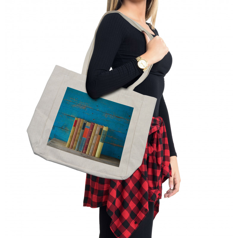 Grunge Nostalgic Book Shopping Bag