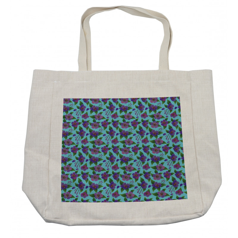 Colorful Flora Design Shopping Bag