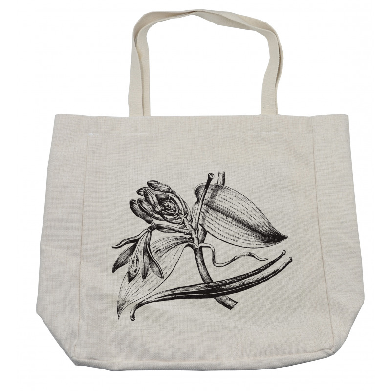 Vintage Engraved Flower Art Shopping Bag