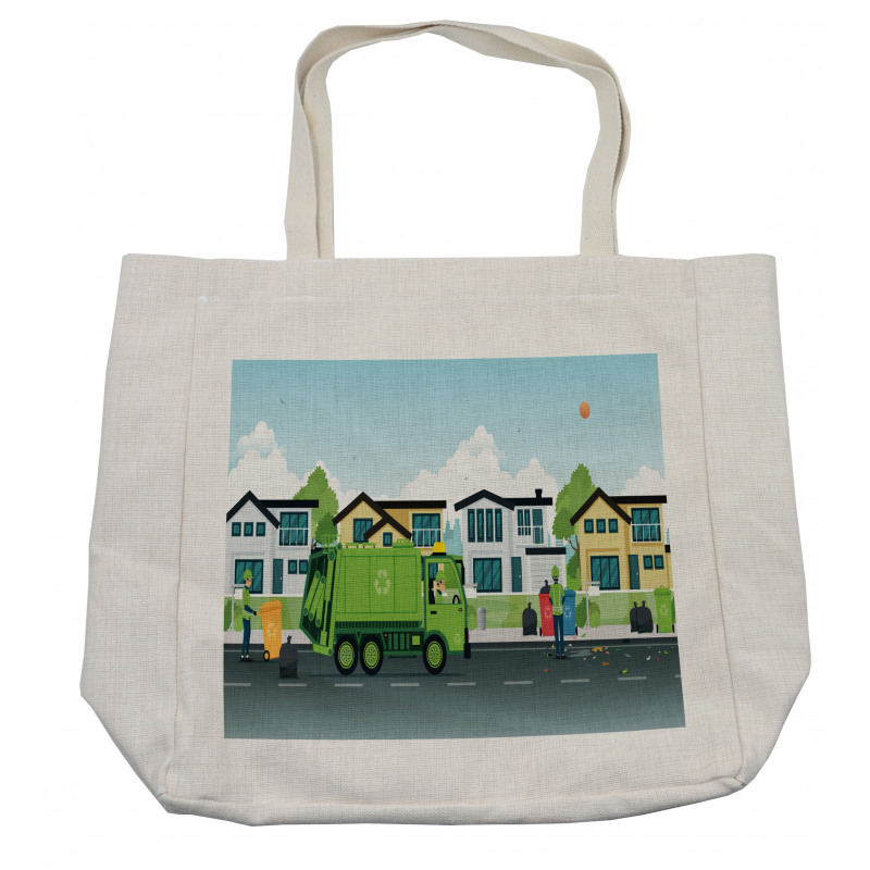 Truck on Road and Men Shopping Bag