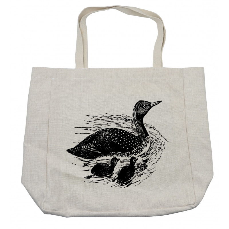 Hand Drawn Bird Family Sketch Shopping Bag