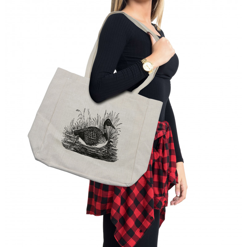 Monochrome Sketchy Artwork Shopping Bag