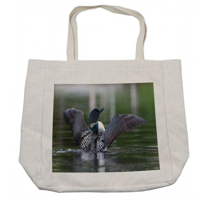 Image of Common Loon on Water Shopping Bag