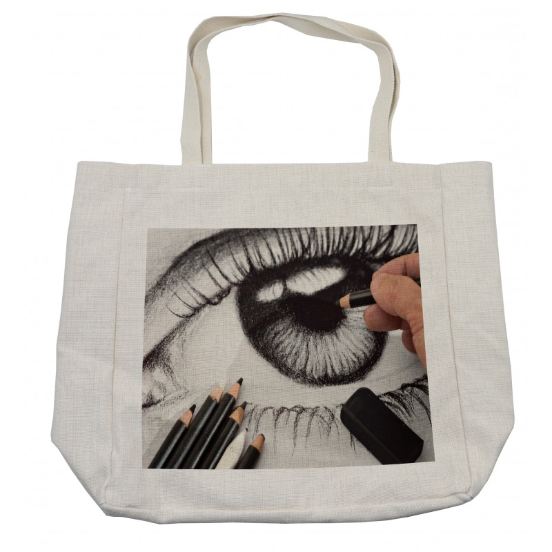 Hand Makingn Eye Sketch Shopping Bag