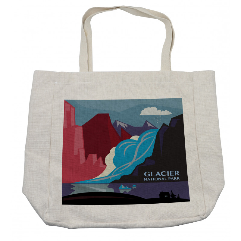 Abstract Mountains and River Shopping Bag