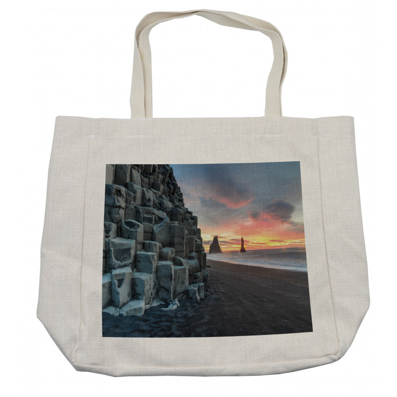 Rocky Reynisdrangar Sunrise Shopping Bag