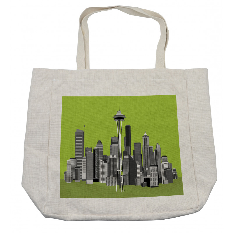 Greyscale Buildings Shopping Bag