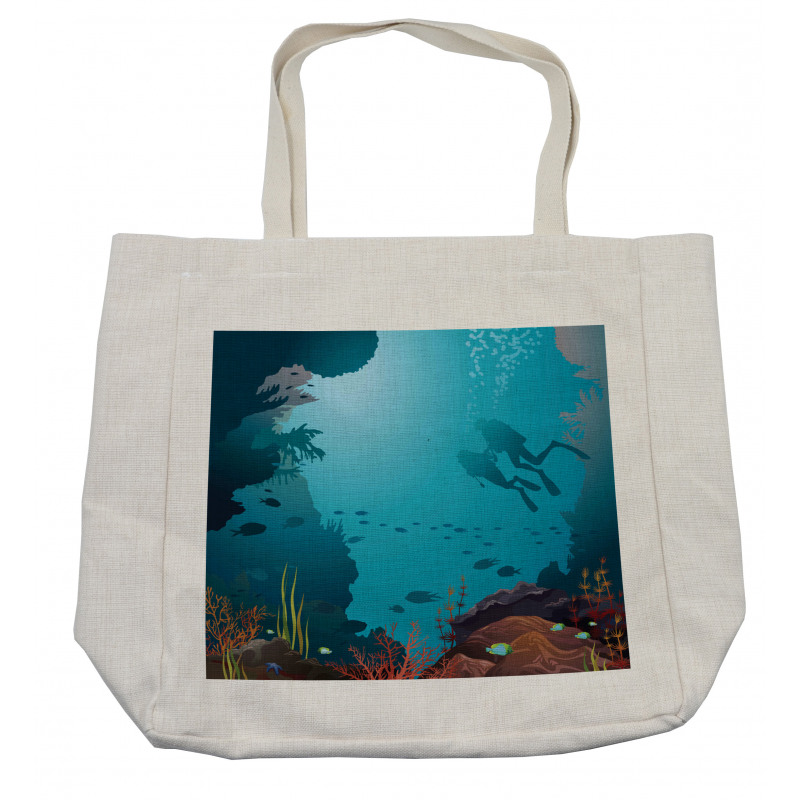 Coral Reef Bubbles Swim Fins Shopping Bag