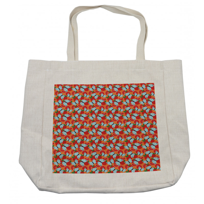 Citrus Fruit Butterflies Shopping Bag