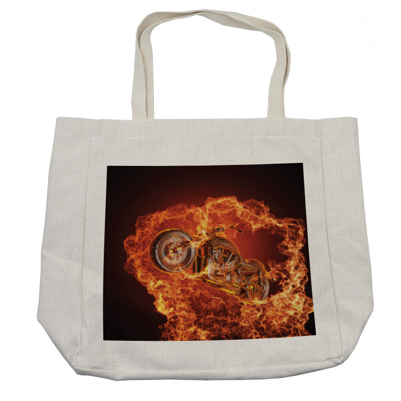 Motorbike in Fire Shopping Bag