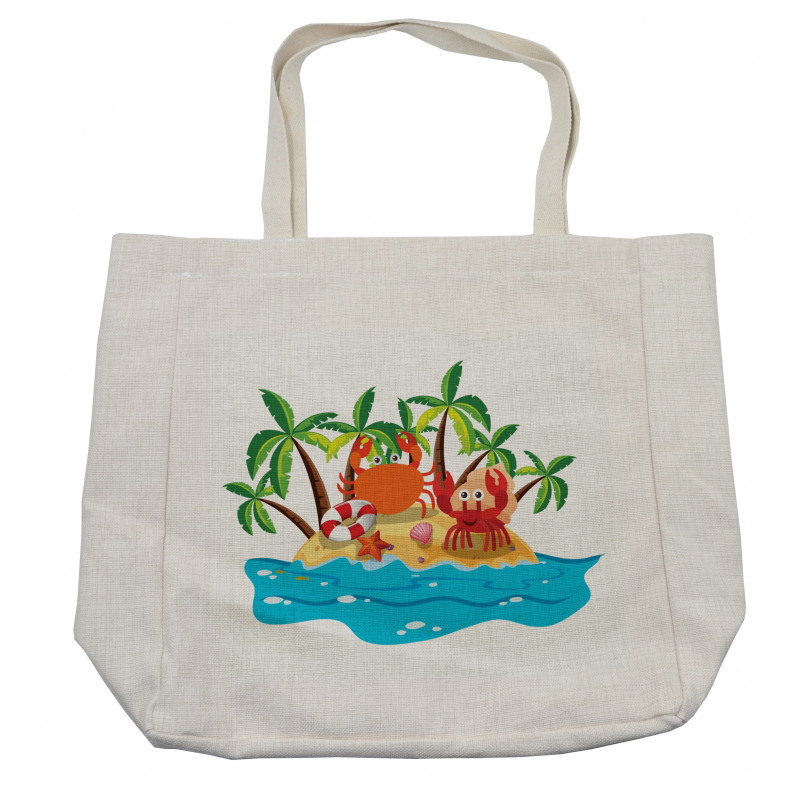 Exotic Island Cartoon Shopping Bag