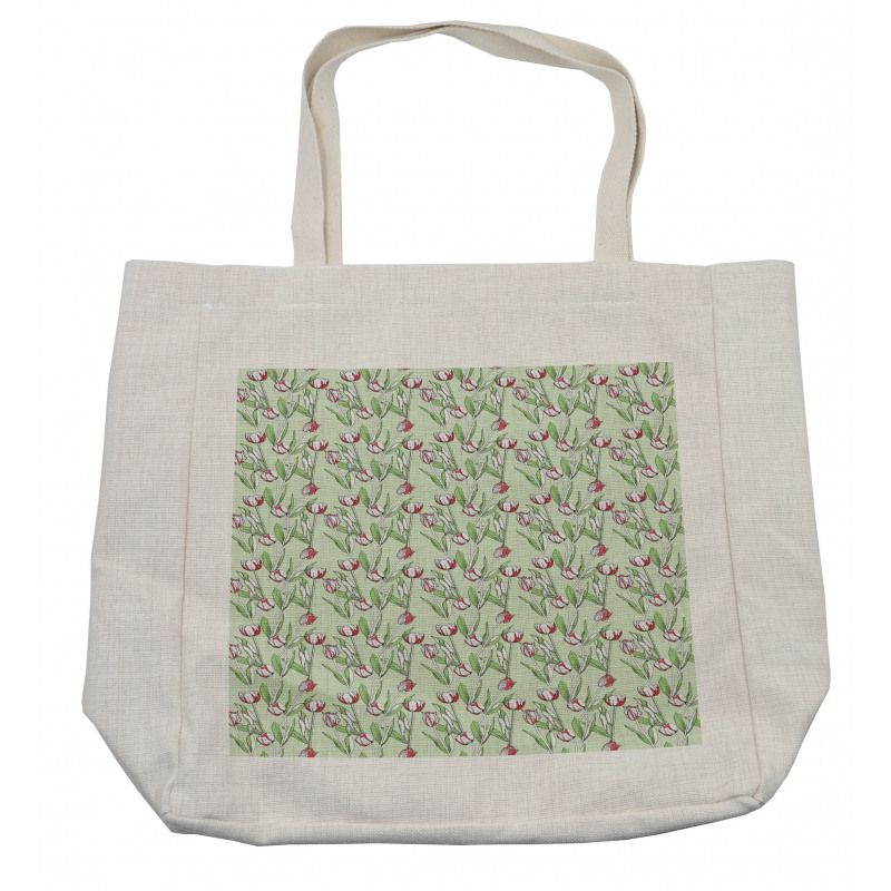 Abstract Tulips Pattern Shopping Bag