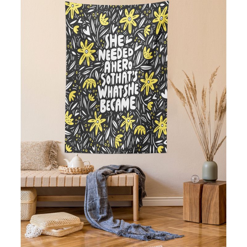 Feminism Flora Lettering Tapestry