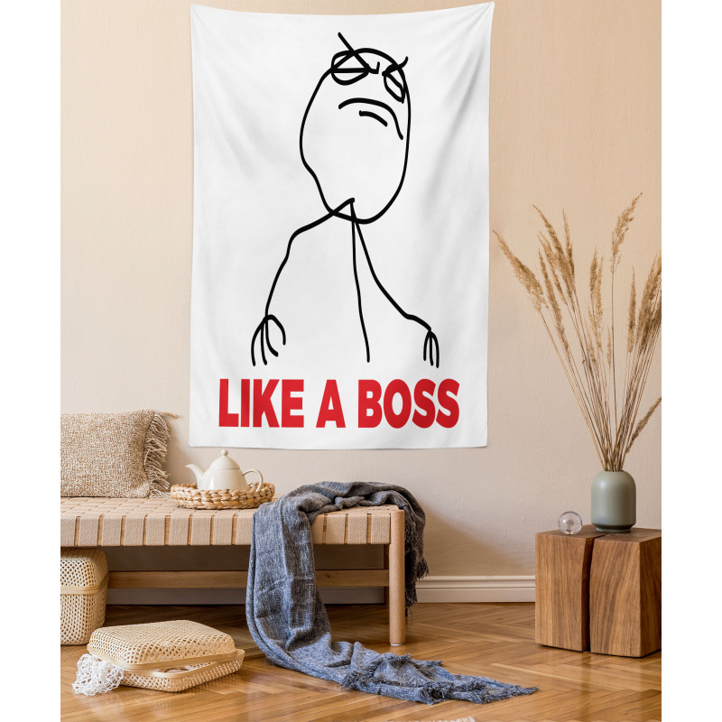 Cool Stickman and Like a Boss Tapestry