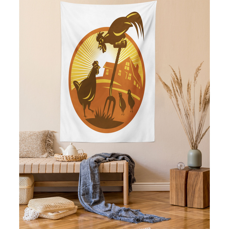 Retro Countryside Tapestry