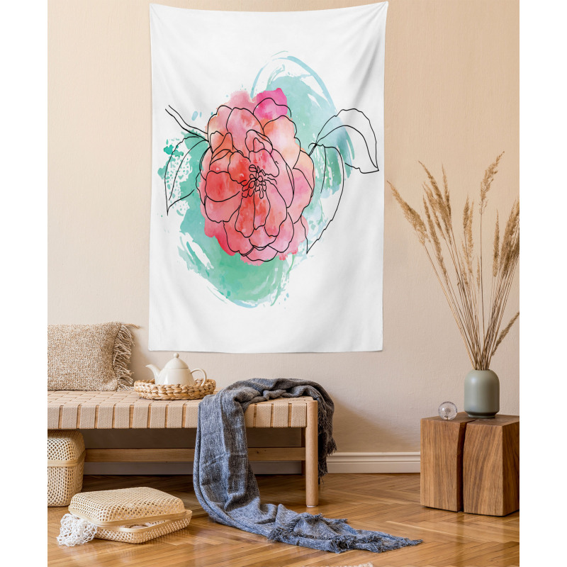 Camellia Grunge Art Tapestry