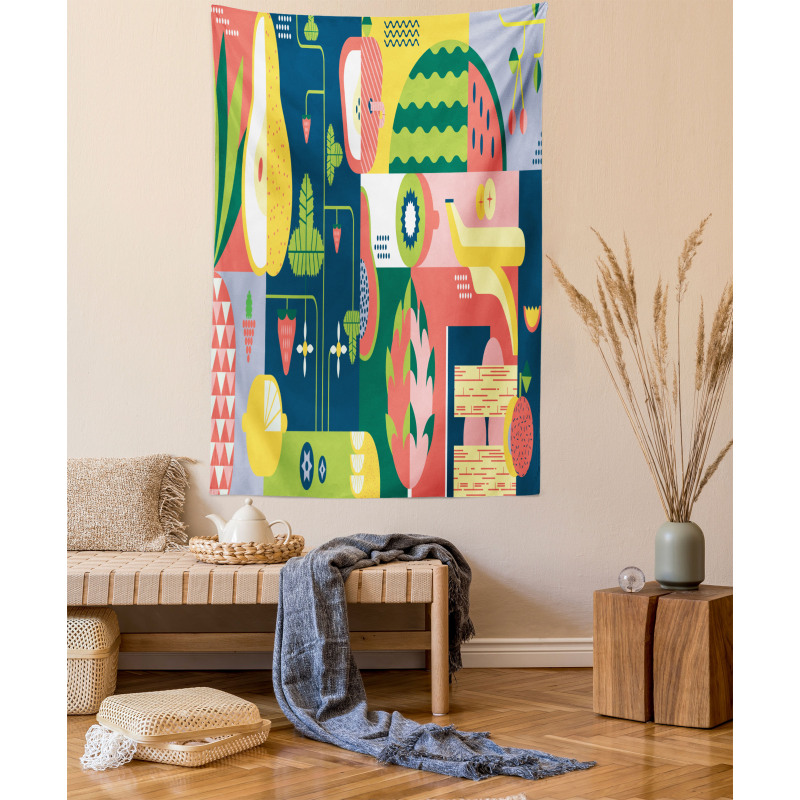 Abstract Modern Food Tapestry