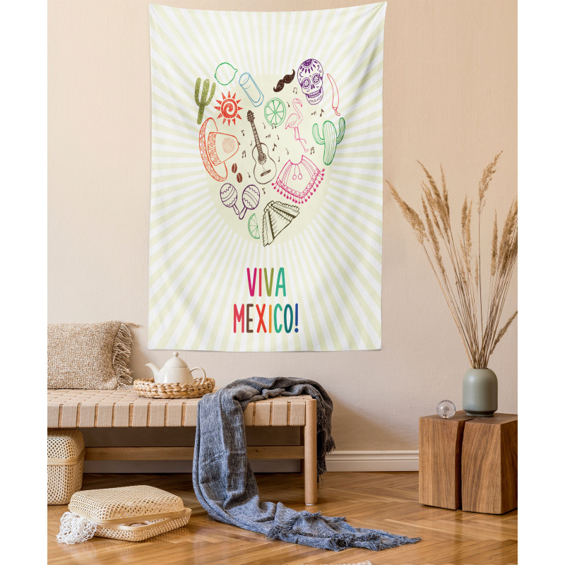 Viva Mexico Folklore Tapestry