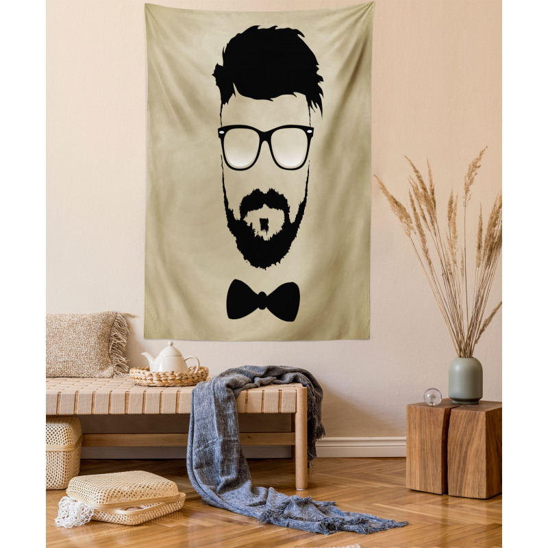 Hipster Boy Silhouette Tapestry