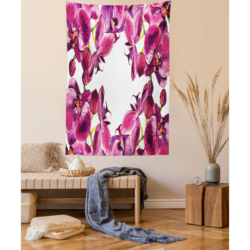 Fresh Spring Orchids Art Tapestry