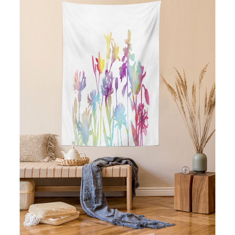 Colorful Ombre Floral Art Tapestry