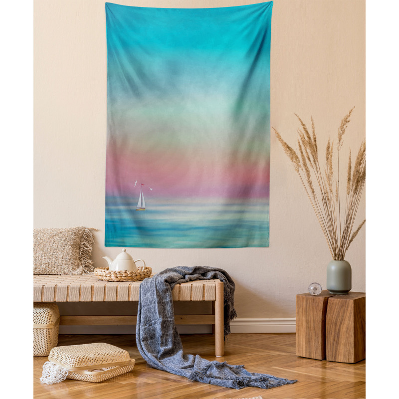 Ombre Calm Sea Tides Artwork Tapestry