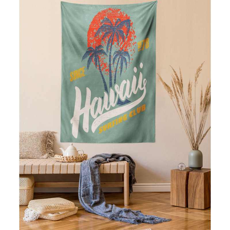 Surfing Club Logo Artwork Tapestry