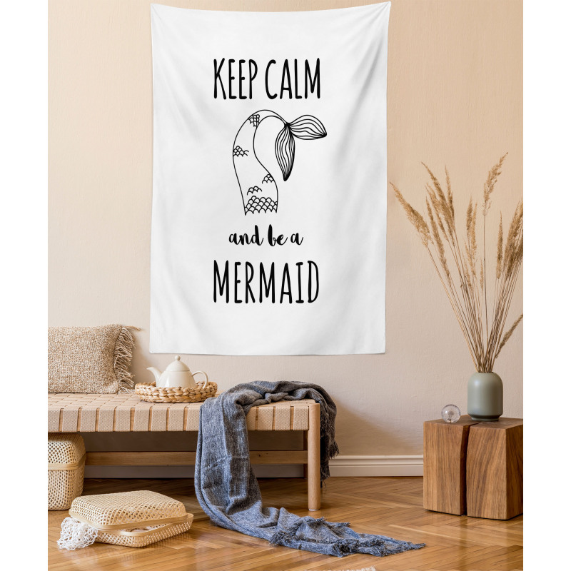 Be a Mermaid Text Tail Tapestry