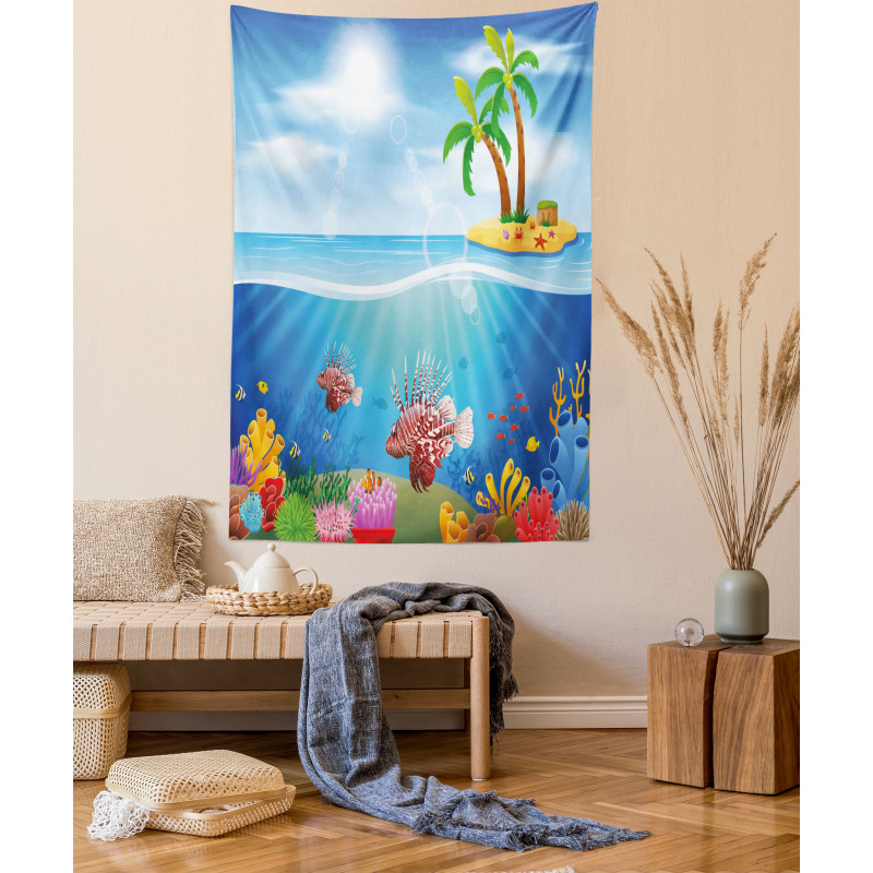 Lionfish and Coral Reefs Tapestry