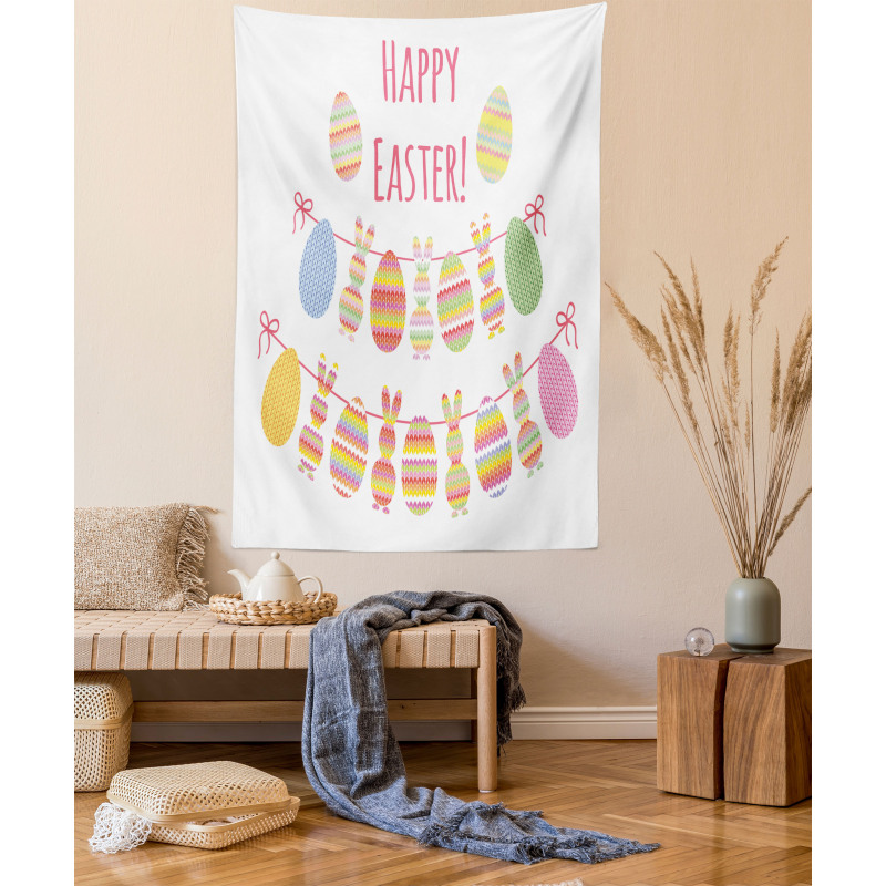 Happy Rabbit Bunting Tapestry